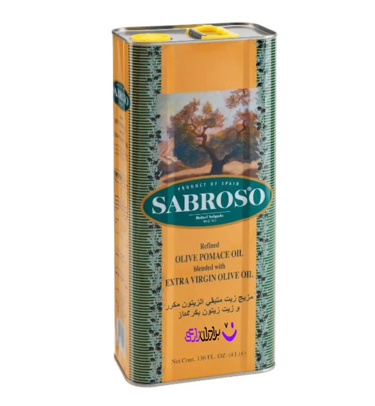 روغن زیتون اسپانیایی سابروسو بدون بو/۴ لیتری
