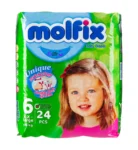 پوشک بچه مولفیکس سایز 6 (15+کیلوگرم)/24 عددی